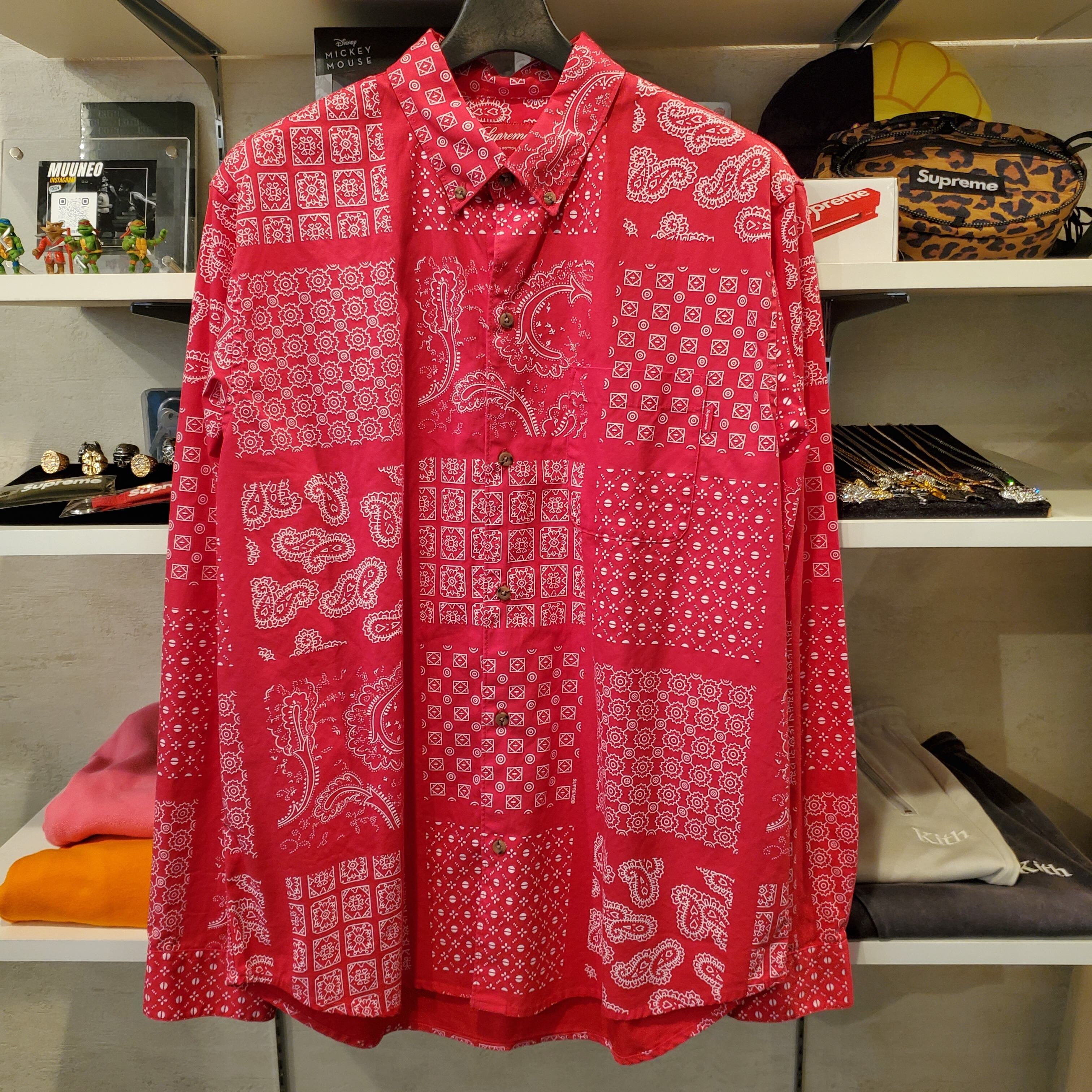 supreme paisley grid shirt magenta