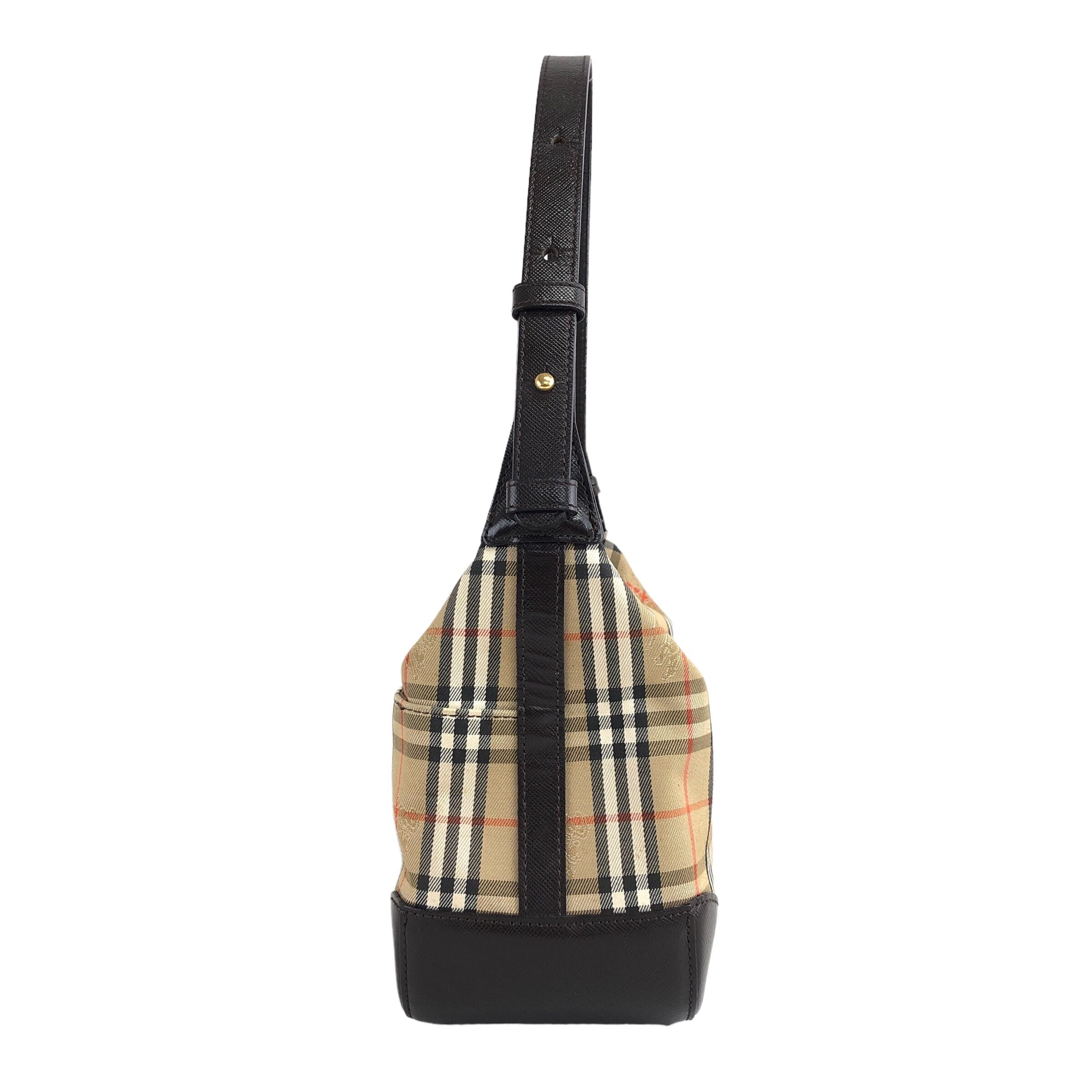 バーバリー バッグ ショルダーバッグ セミショルダー レザー チェック BURBERRY バーバリー クラシックチェック ショルダーバッグ ブラウン