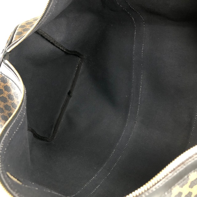 CELINE セリーヌ マカダム ボストンバッグ ブラック ブラゾン型押し PVC/レザー vintage ヴィンテージ オールド 65wsnj