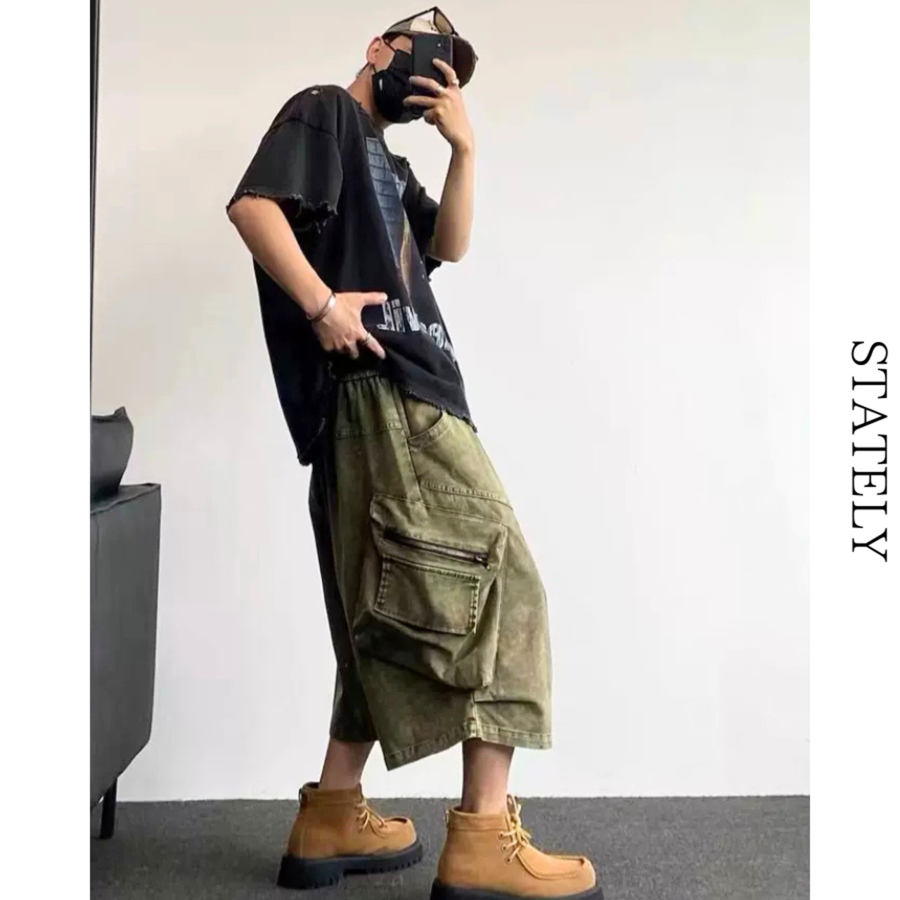 Vintage Cargo ハーフパンツ/2color_B215・画像2