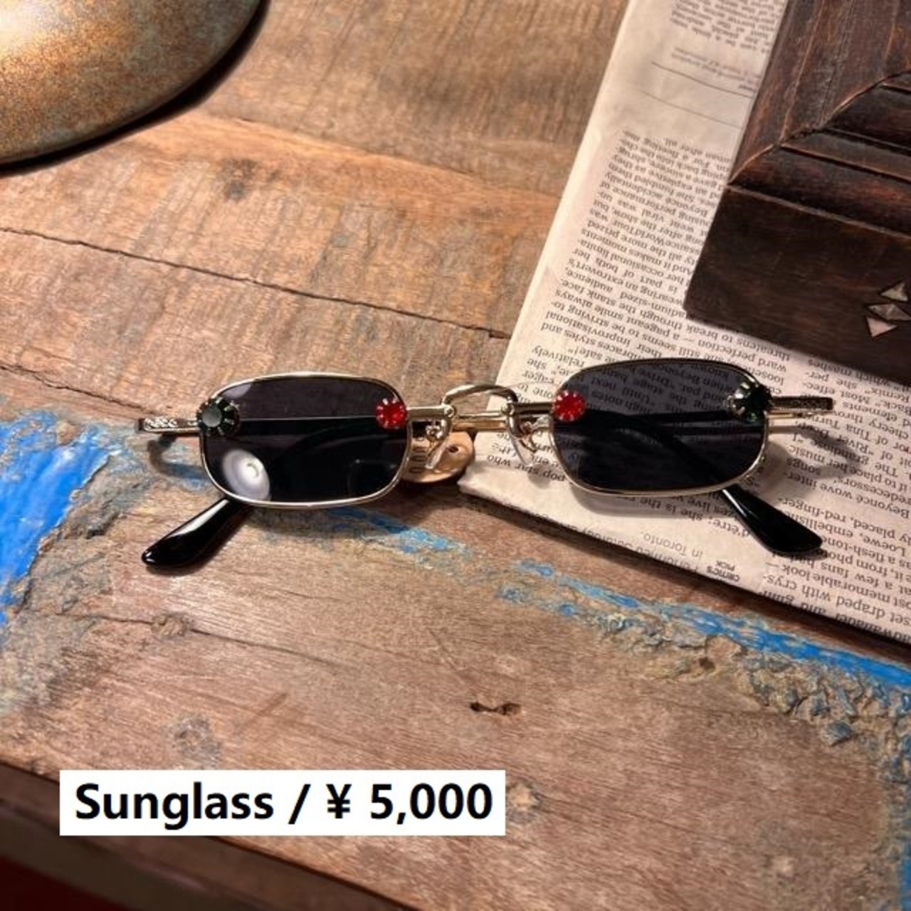 TOPANGA Accessory　ビーズポイントメタルサングラス　ファッション　サングラス　パーティ　イベント　装飾