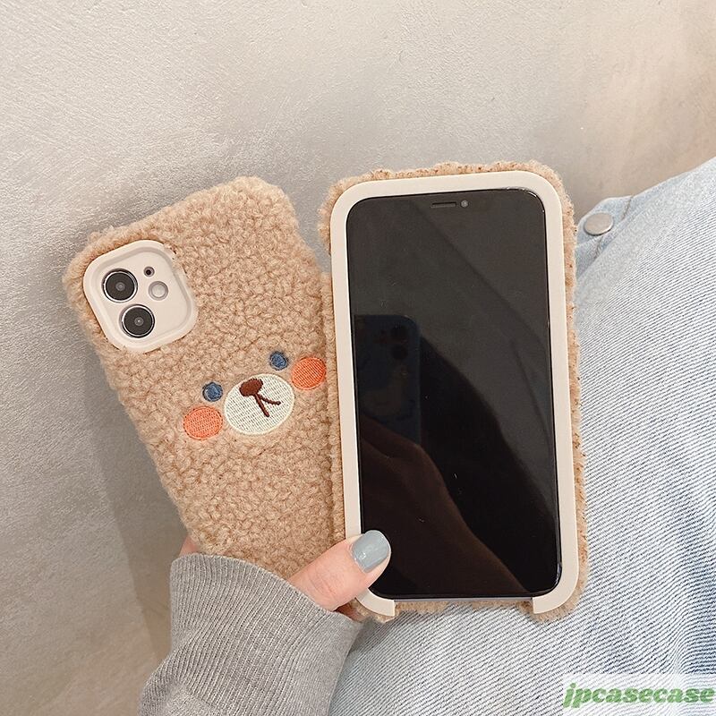 かわいい くまさん iPhone12Pro 11 XS XR SE2 8Plusケース 秋 冬