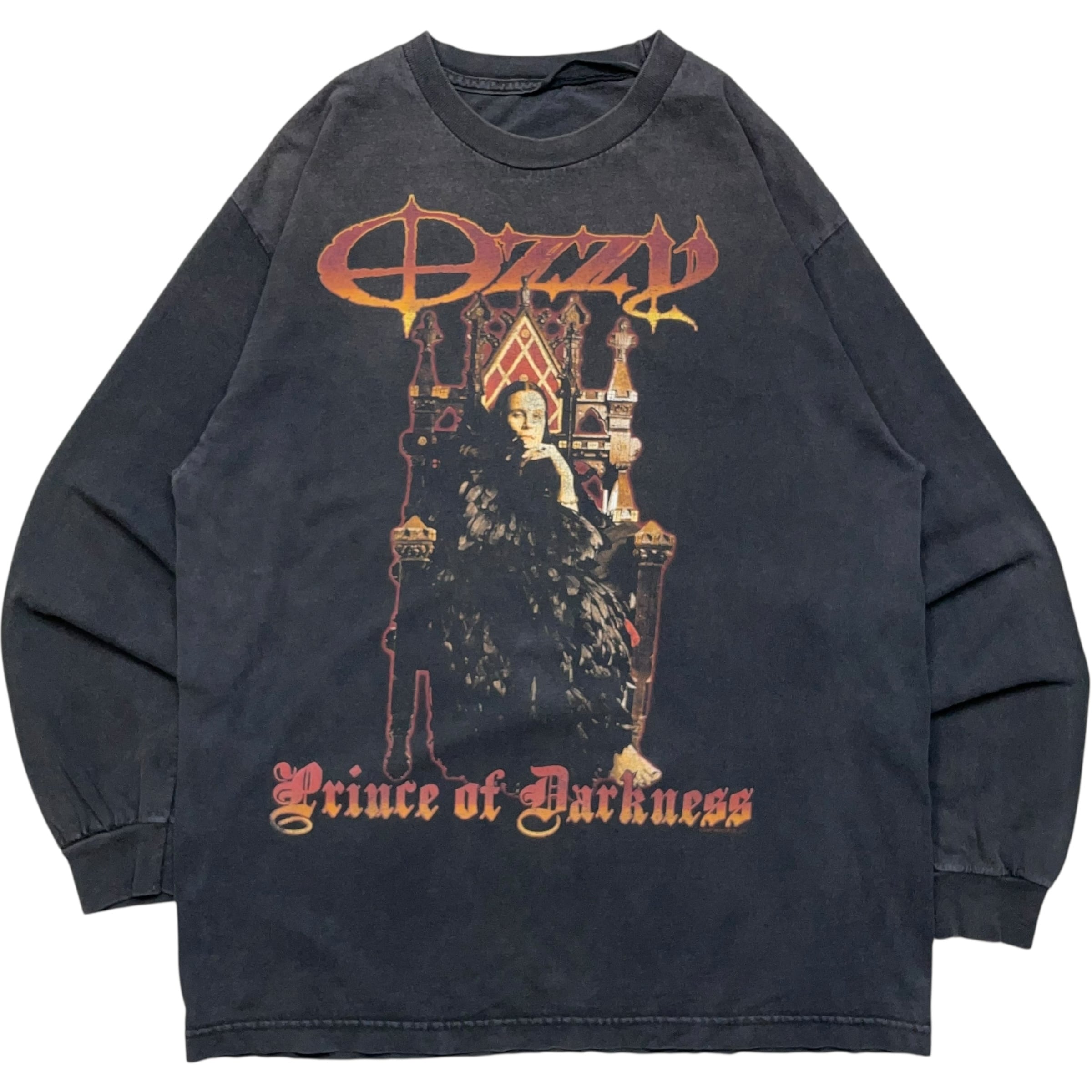 《XL》unknown Tシャツ ロンT OZZY OSBOURNE オジーオズボーン Prince of Darkness 両面プリント ブラック no.8494