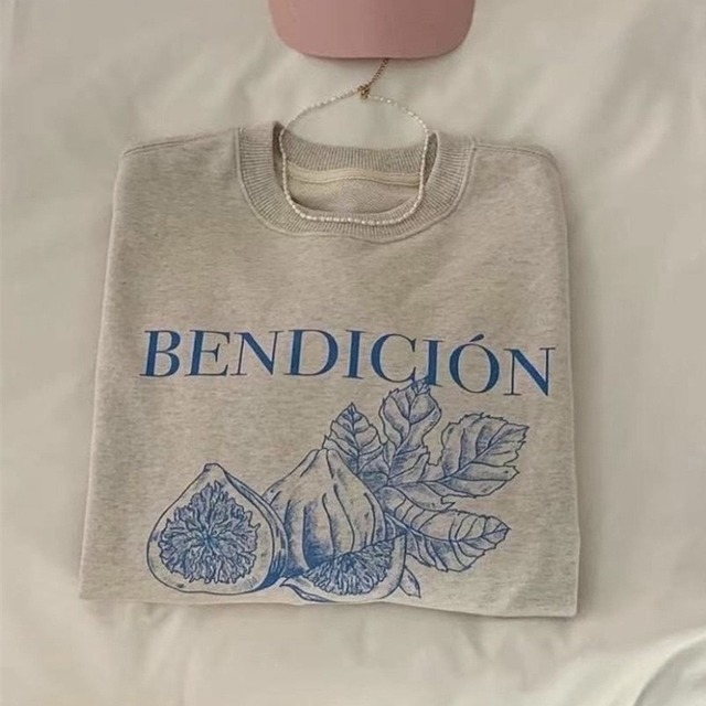 Fig print sweatshirt pullover　V2733