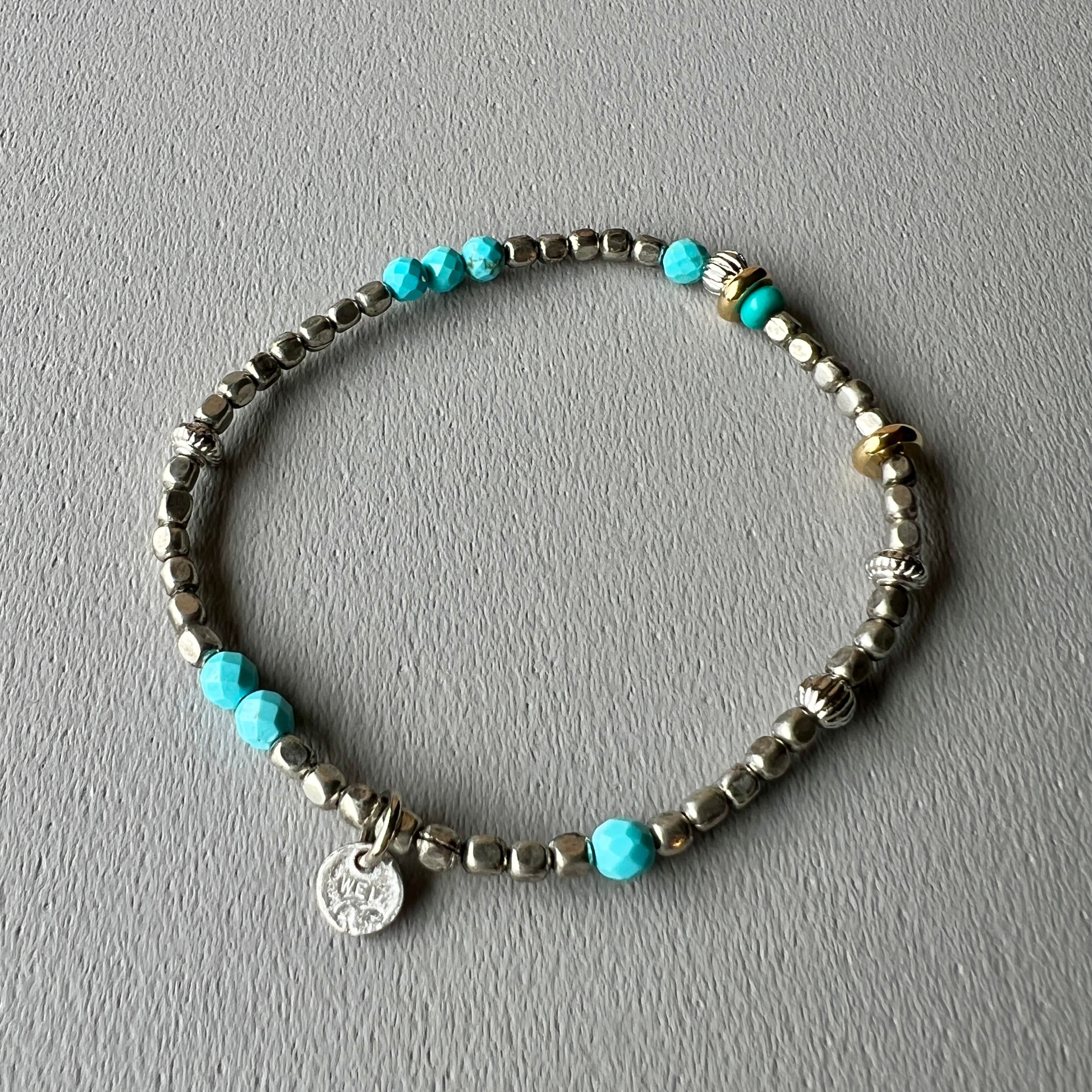 OVER THE DAY TOKYO | TURQUOISE 4mm CUT BEADS × METAL & BRASS MIX