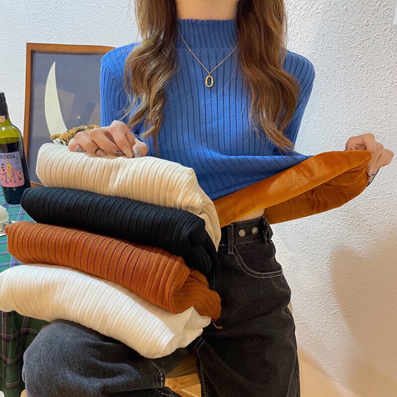 ニットセーター トップス オータムウィンターベルベット ロング 秋物 冬物 1号婦人47372205318