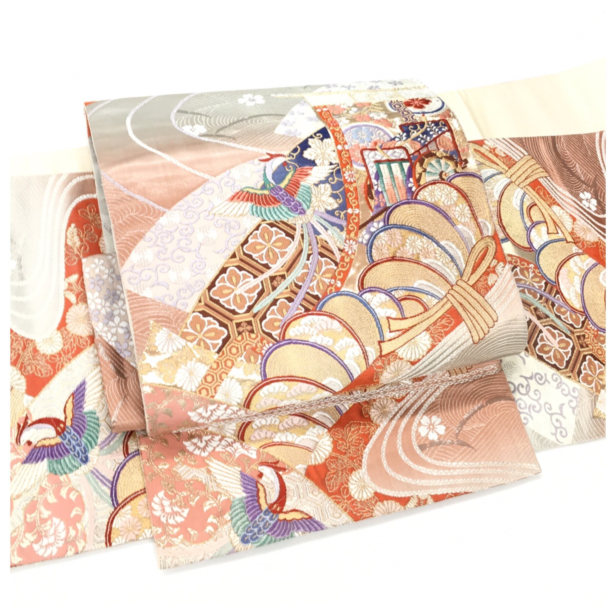 着物 正絹 帯 未使用 正絹袋帯☆作り帯☆ワンタッチ帯☆未使用