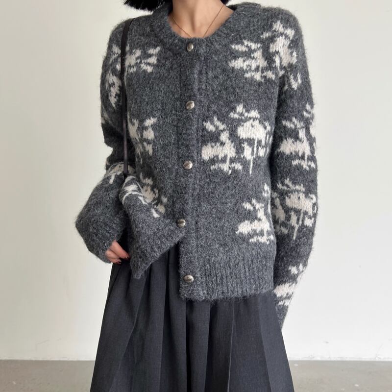 jacquard knit cardigan m0340