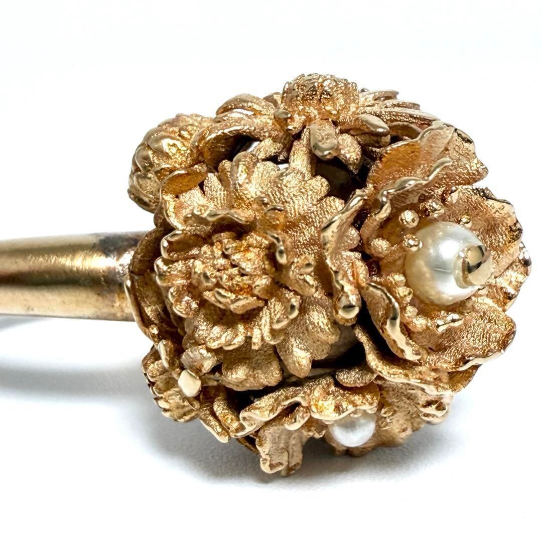 11.5号・希少】ディオールレディースフラワーリングピンクゴールド色