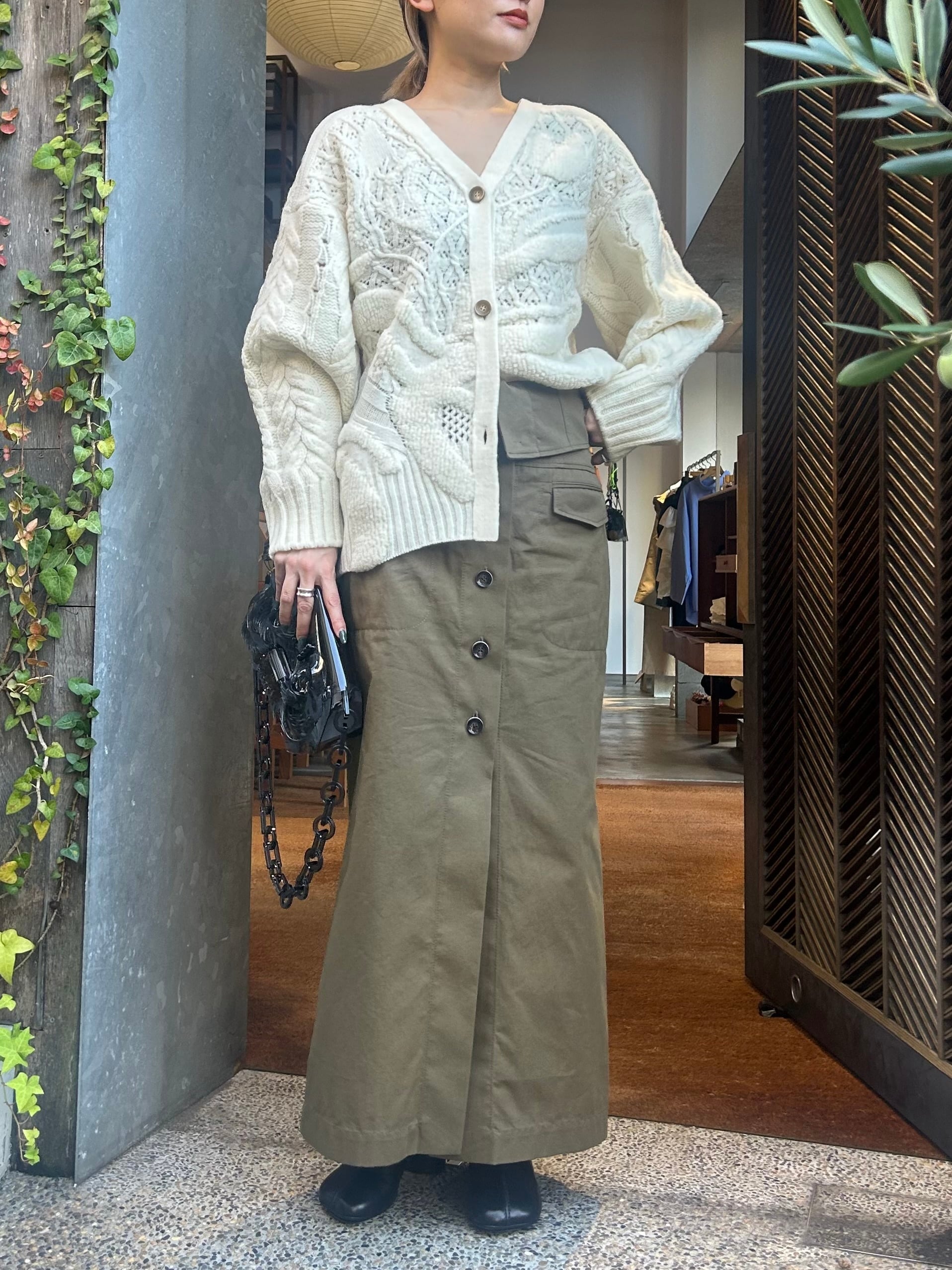 24AW】Mame Kurogouchi マメクロゴウチ /Floral Motif Chunky 