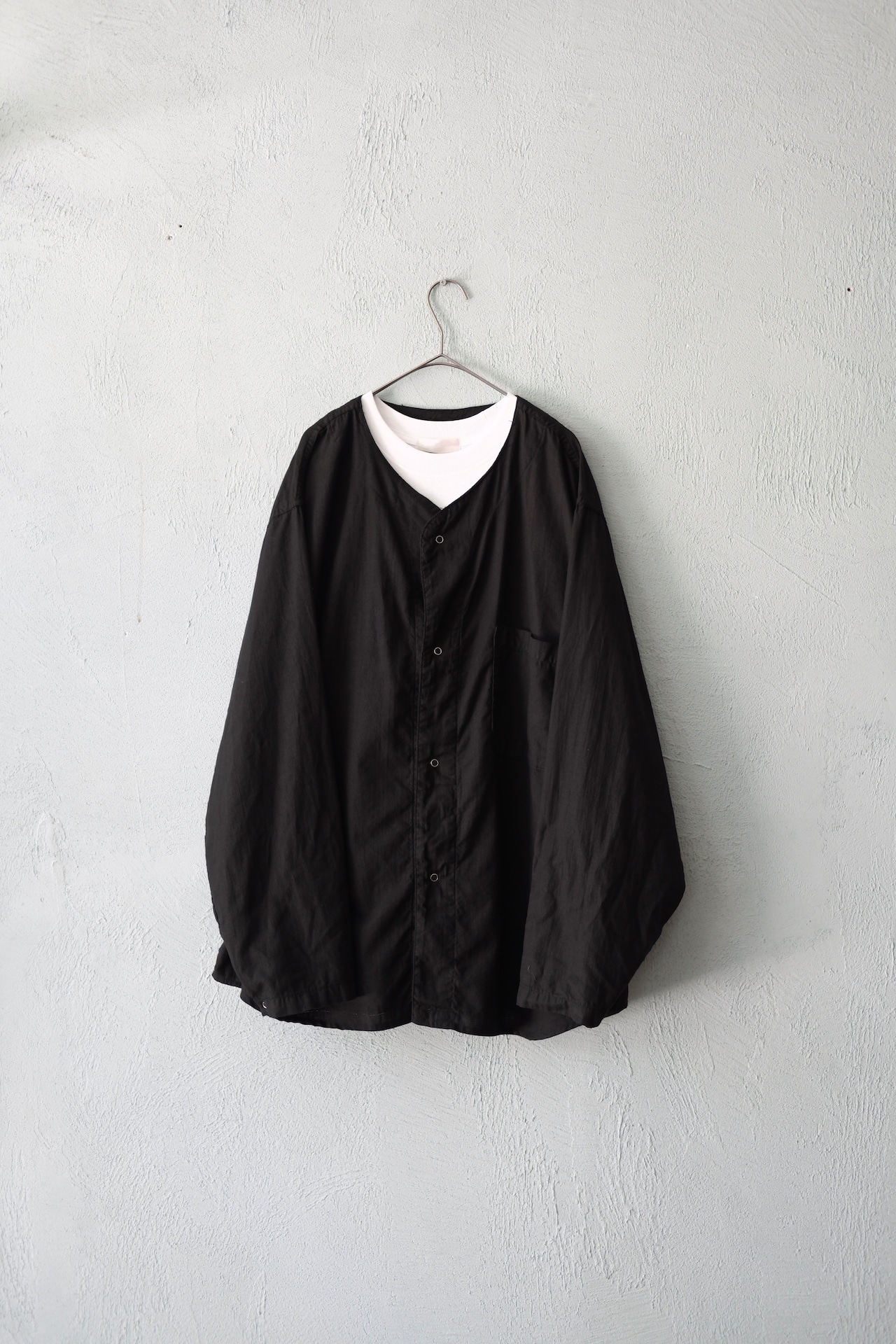 Utah/70's "U.S.ARMY" sleeping shirt /black over dye