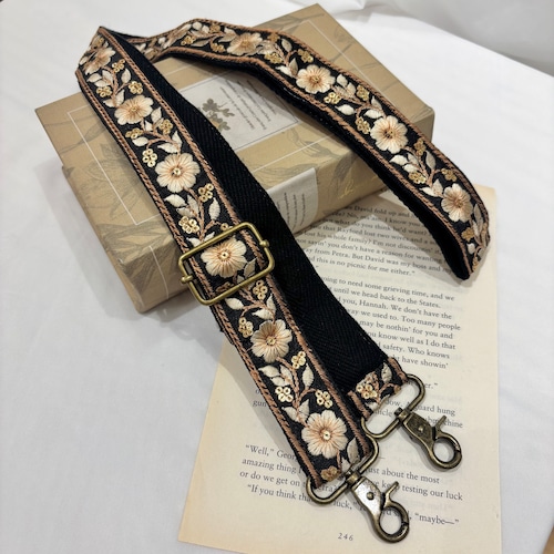 【長さ調整可能！】インド刺繍リボン ショルダー(A71-10)⑥
