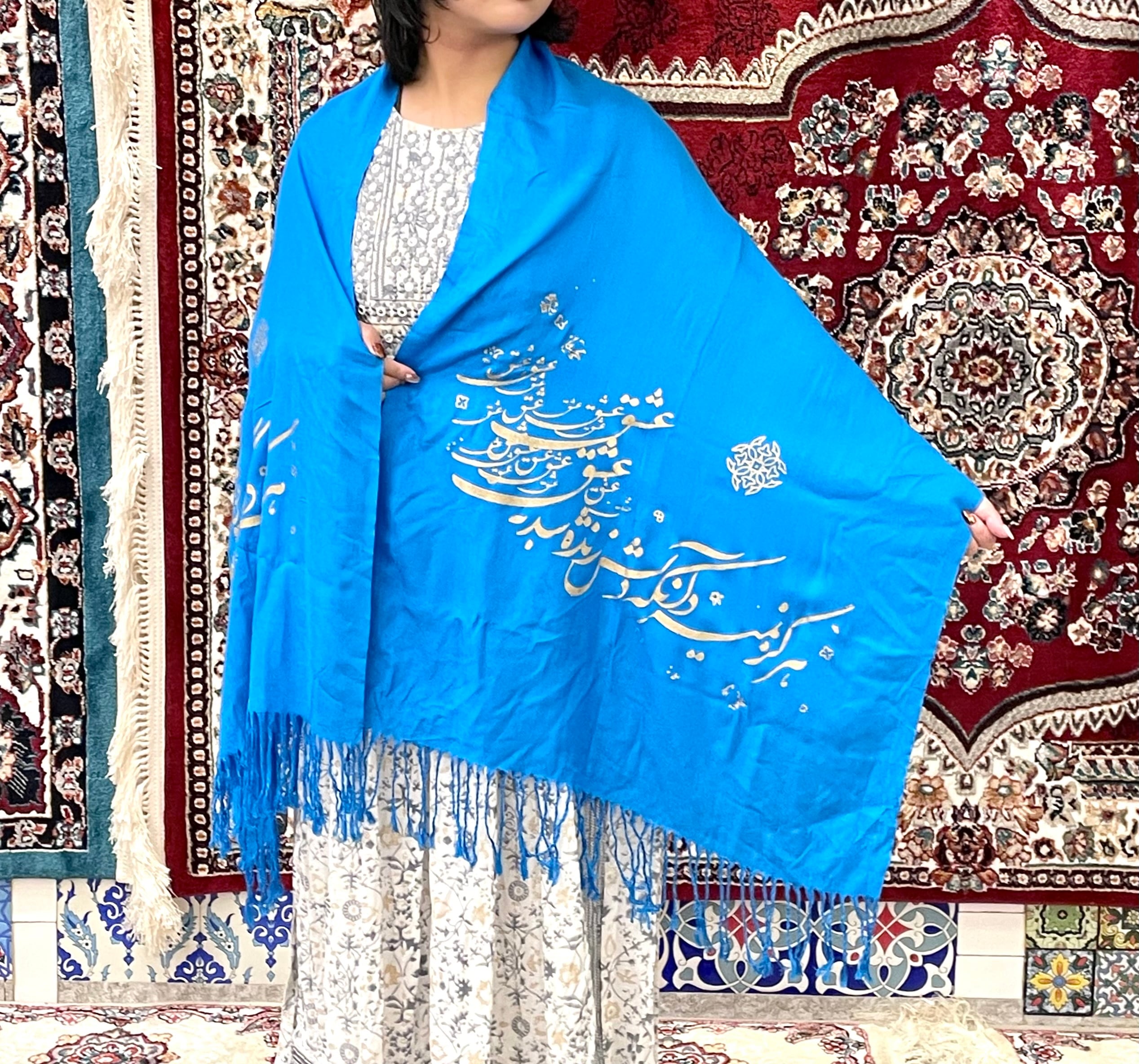 中東のストール ブルー | zakurotokyo