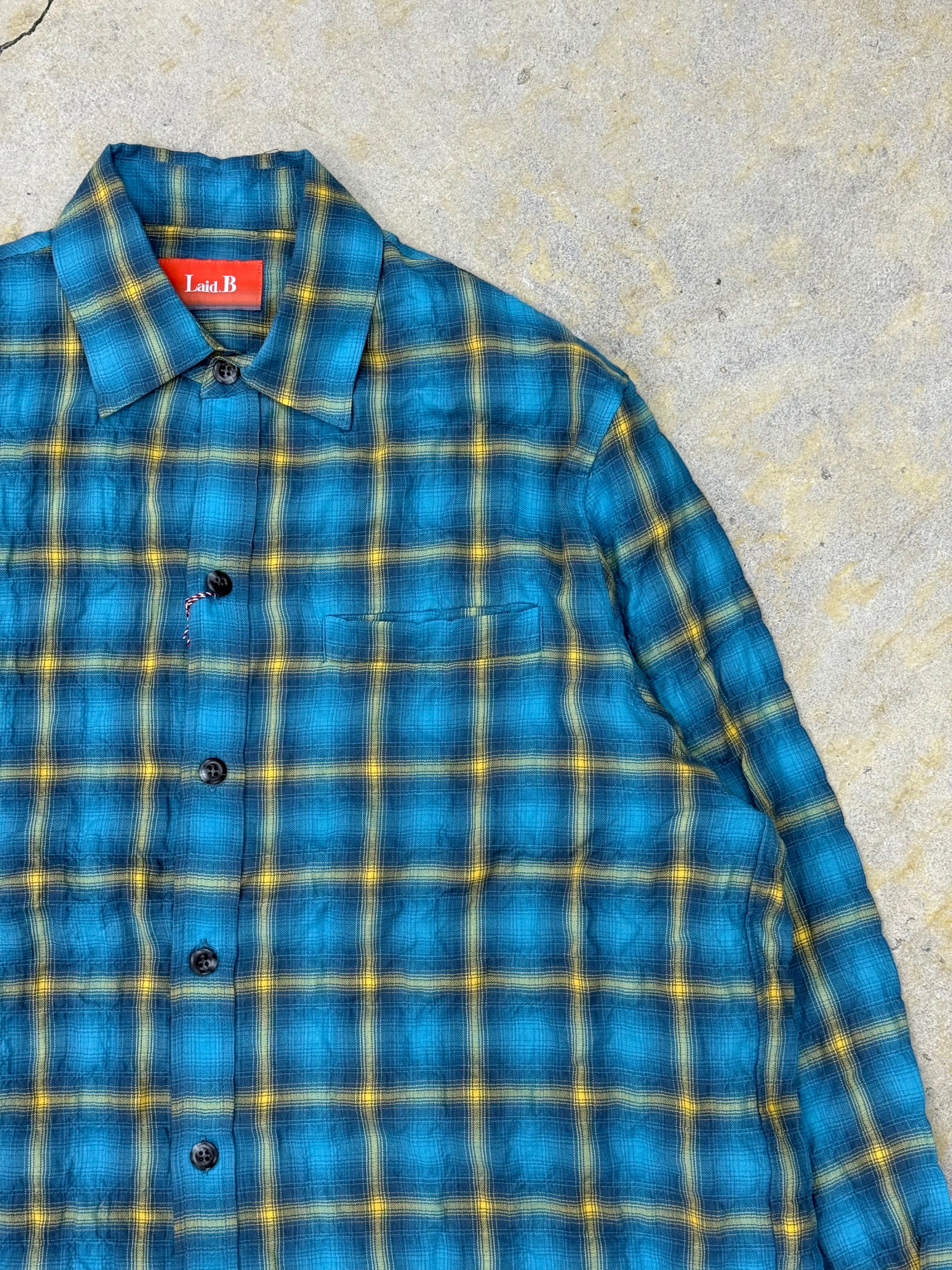 Laid.B | Wet Rag Check Shirts | Blue | HOWDAY