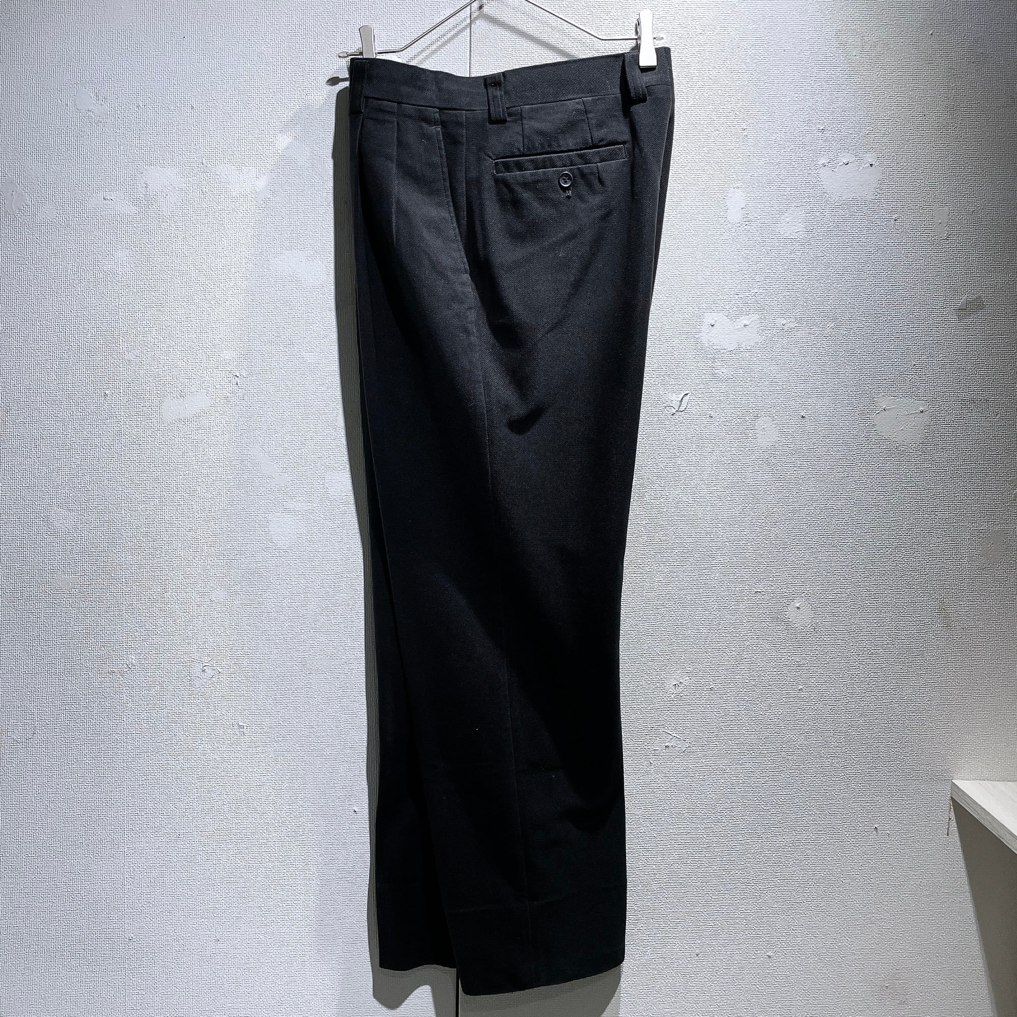 Black mode Beautiful silhouette two tuck wide slacks pants
