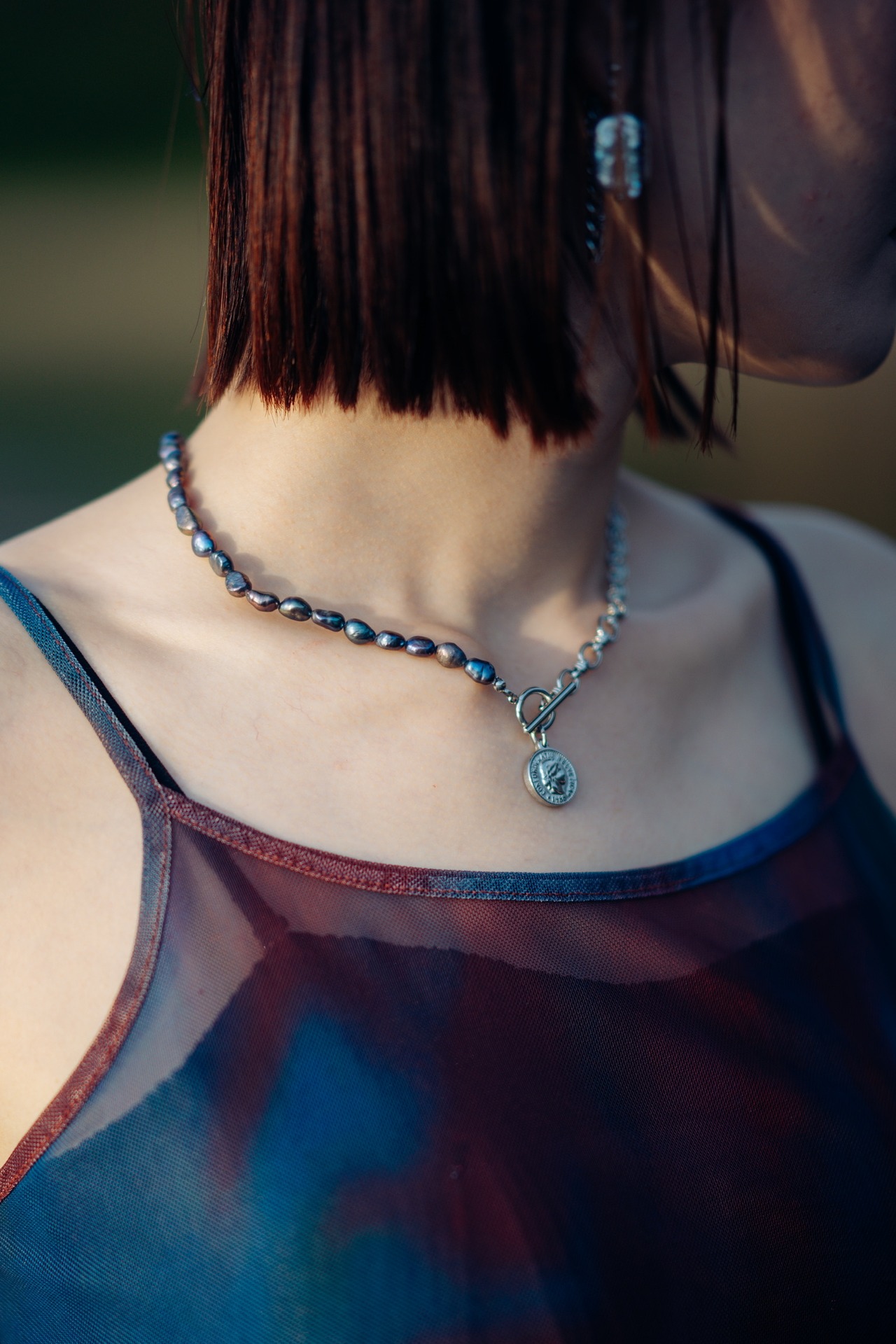 『深海の静寂』coin pearl necklace ※8月限定color