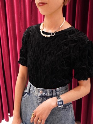 MAISON SPECIAL(メゾンスペシャル) “Velor Shirring Tops”