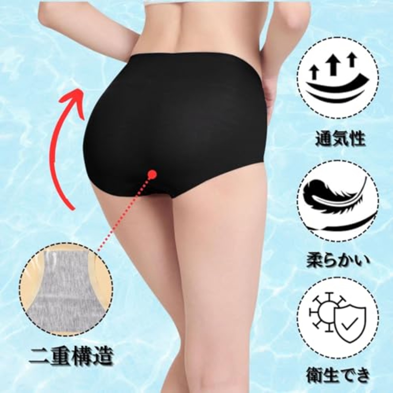 [SwimStar] 水着用 インナーショーツ スイムショーツ インナーパンツ レディース 水泳 スイムウェア 水着用品 ランニング ヨガ アンダーショーツ 水陸両用 シームレスパンツ (810肌,L)