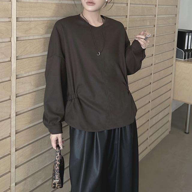 Gathered waist loose pullover【3color】 C1619
