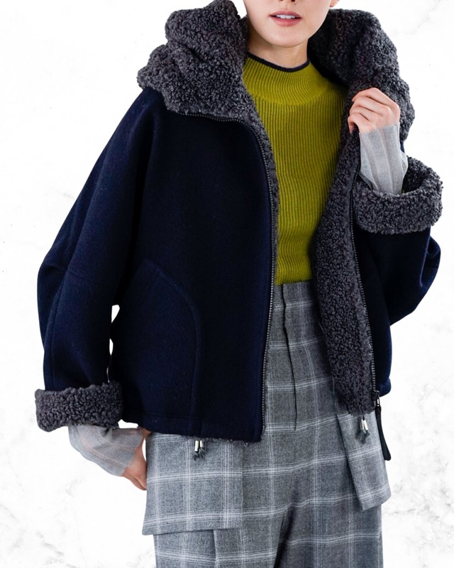 ボアフードショートコート　2514220　Lallia Mu  ラリアムー