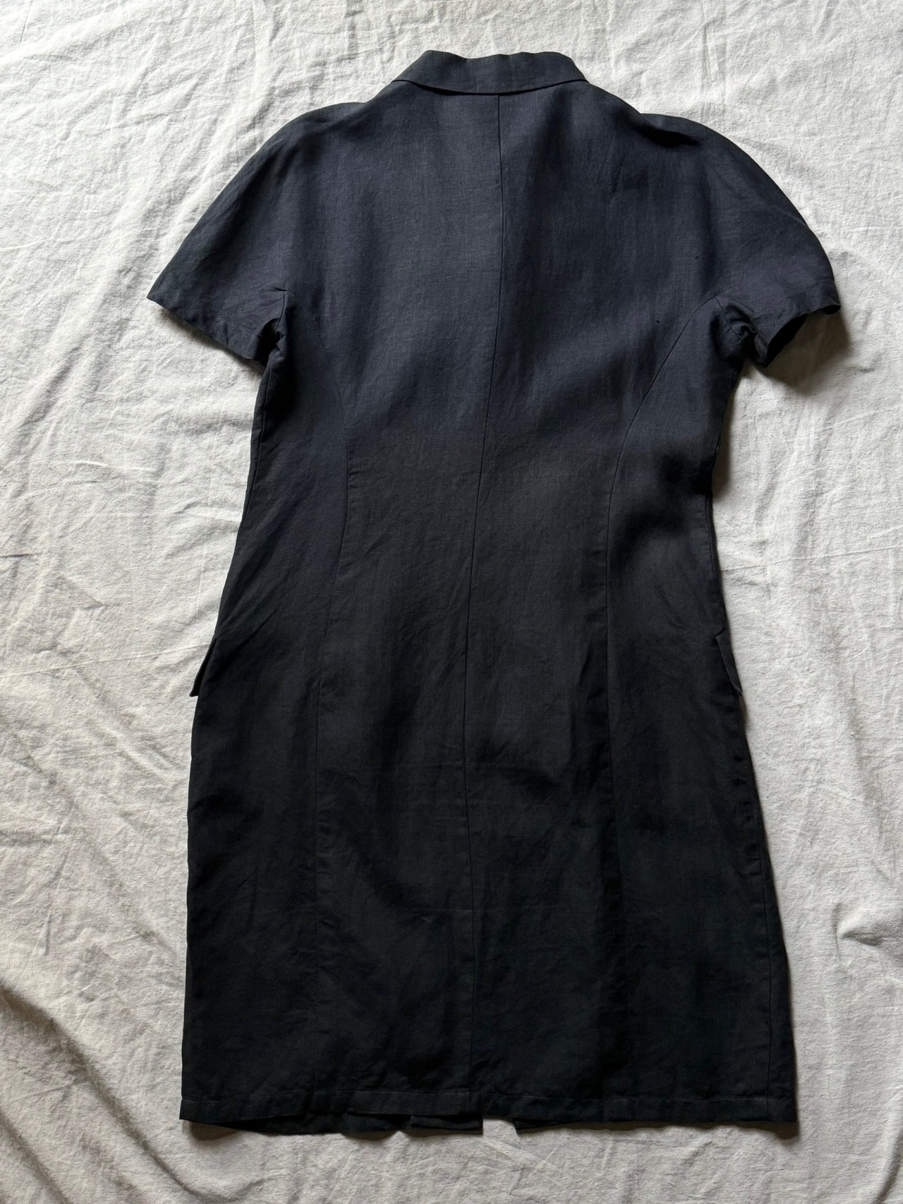 "MARELLA" 1990s Black linen one- piece