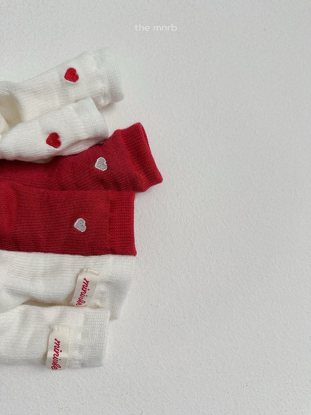 《予約》送料無料【minirobe】Heart Logo Socks 3 Set