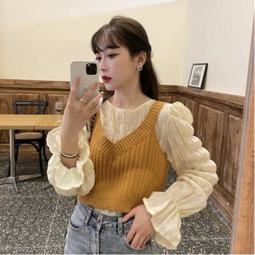 トップス レディース ブラウス ベスト ゆったり 可愛い 大人可愛い きれいめ シンプル お洒落 大人女子  20代 30代 　韓国 韓国系 コーデ ファッション カジュアル 大人 上品 学生 通学 　おしゃれ お洒落 かっこいい 大人女子 旅行 着回し 普段使い 重ね着 スタイル 楽ちん モテ