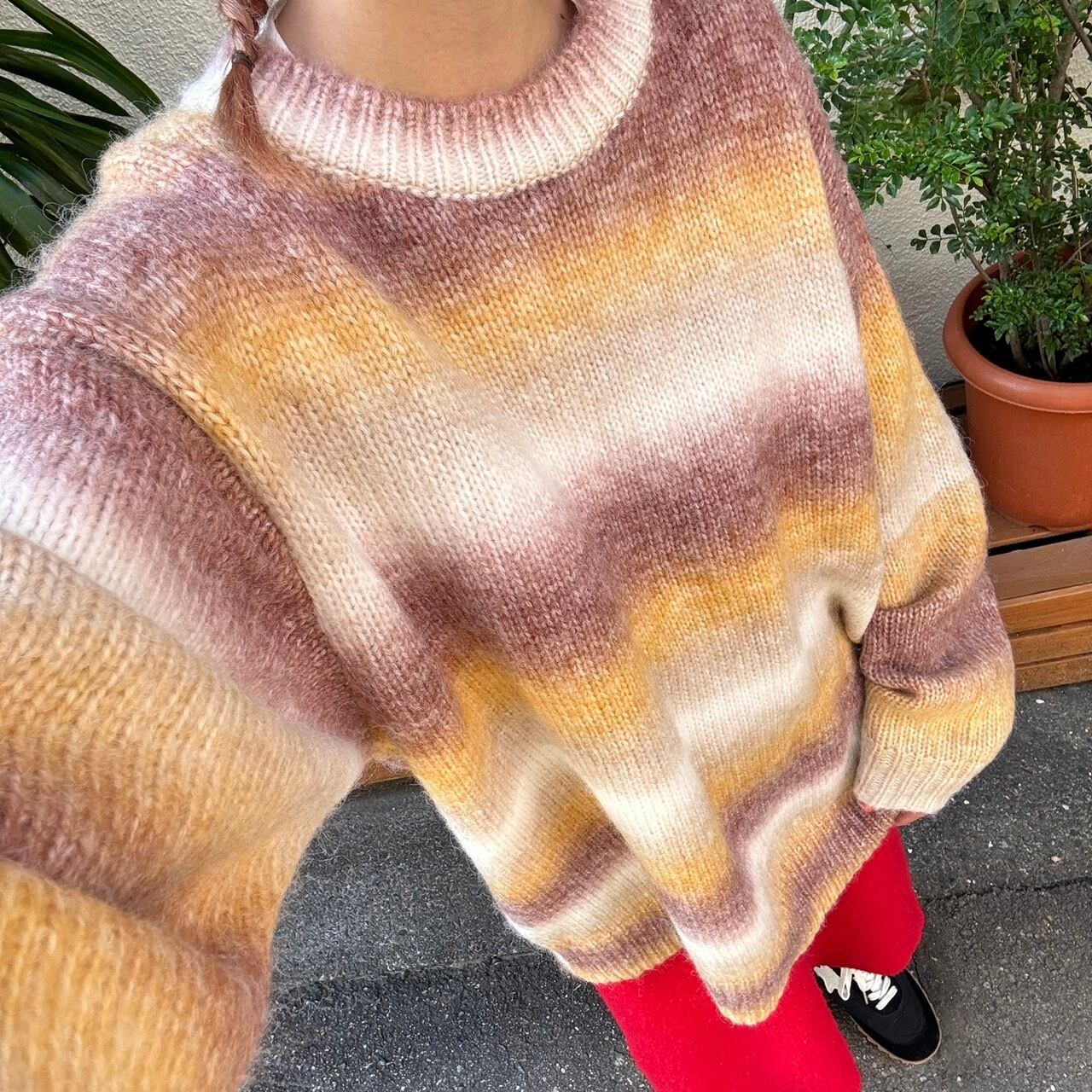 マルチカラービッグボーダーニットセーター_LN02412