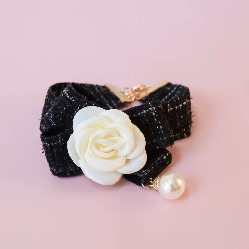 リボン薔薇モチーフチョーカー 00337