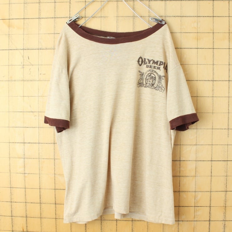 Olympia Beerの80年代ビンテージ 半袖 Tシャツ US 半袖 M