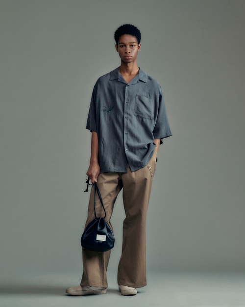 ADAM PATEK tiger embroidery short sleeve shirt (BLK) AP2615033