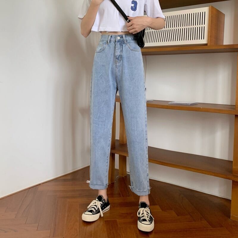 ジーンズ サマー薄手ハイウェストスリムパンツ ルーズ 夏物 YY-ファッション65718966398