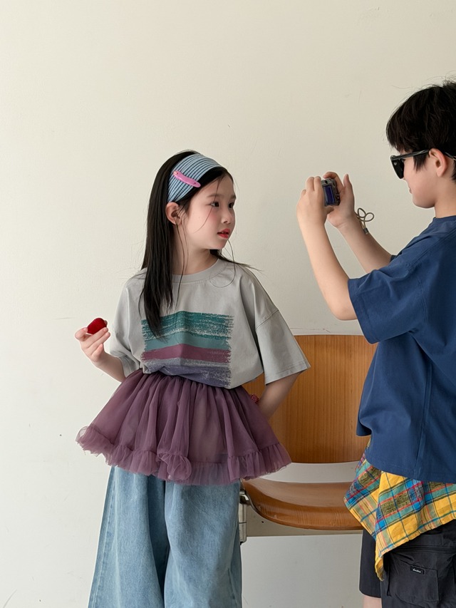 【KID】オーロラプリズムプリント半袖クルーネックTシャツ - 5