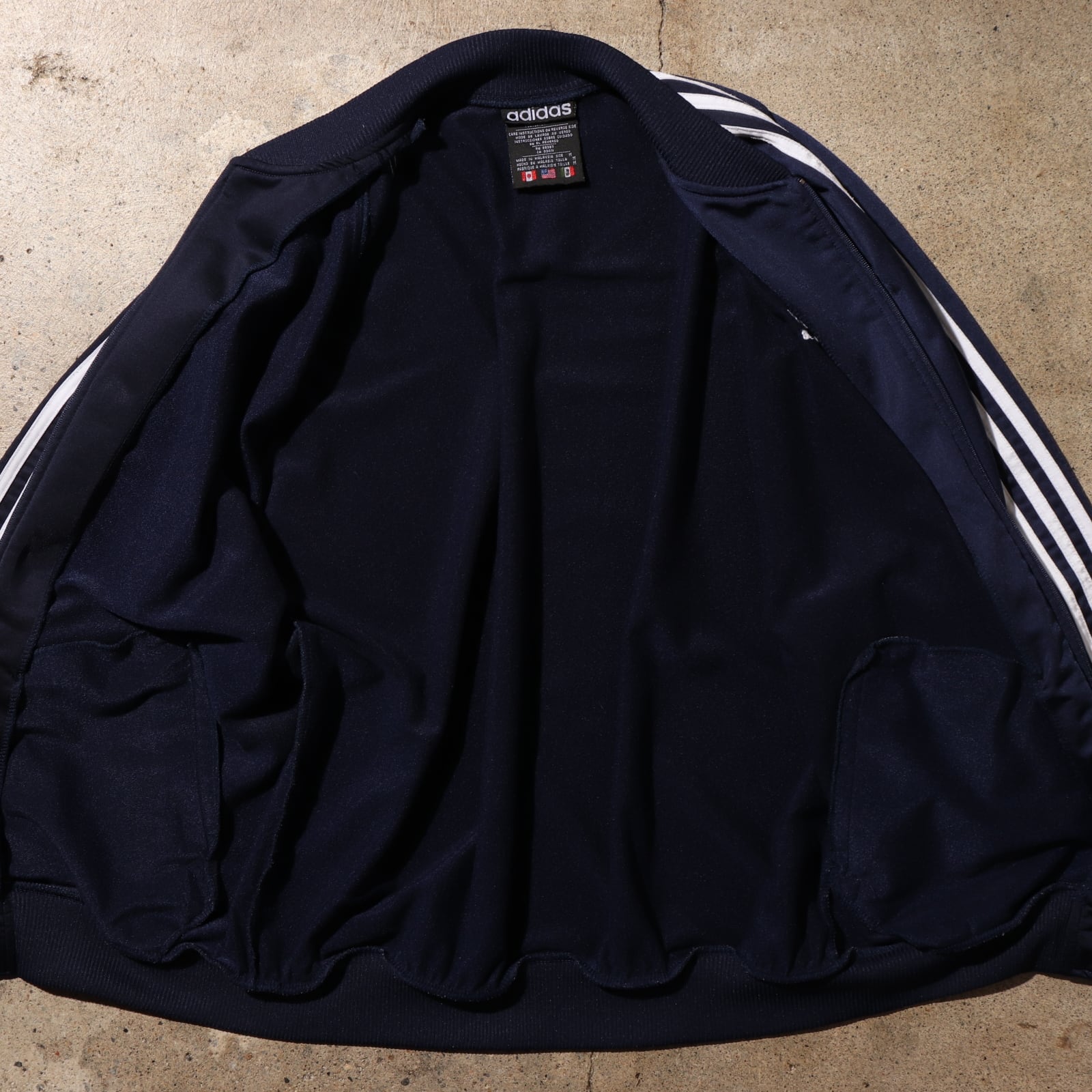 美品 M 90s adidas トラックジャケット アディダス ネイビー 紺色 