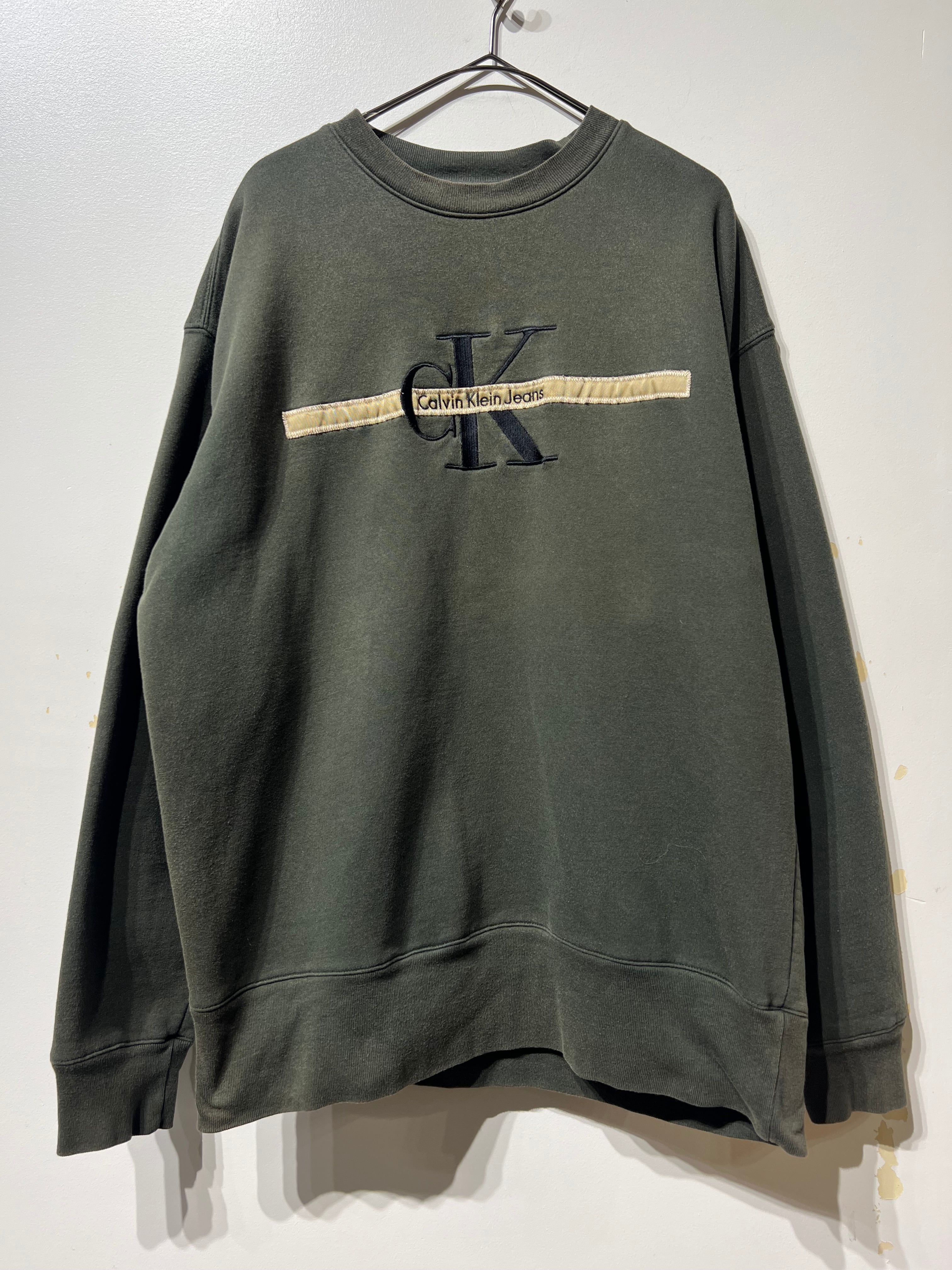 (CS2585)90‘s Calvin Klein green sweat made in USA