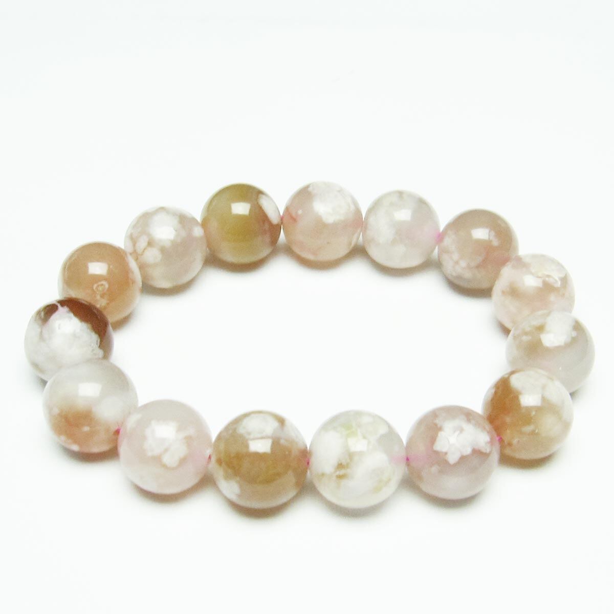 チェリーブロッサムアゲート ブレスレット 桜瑪瑙 14mm [M便 1/10] 111-26380