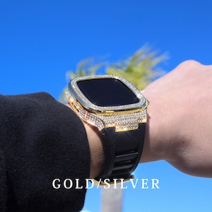 【44/45mm】Iced Out Premium Stone Apple Watch Case