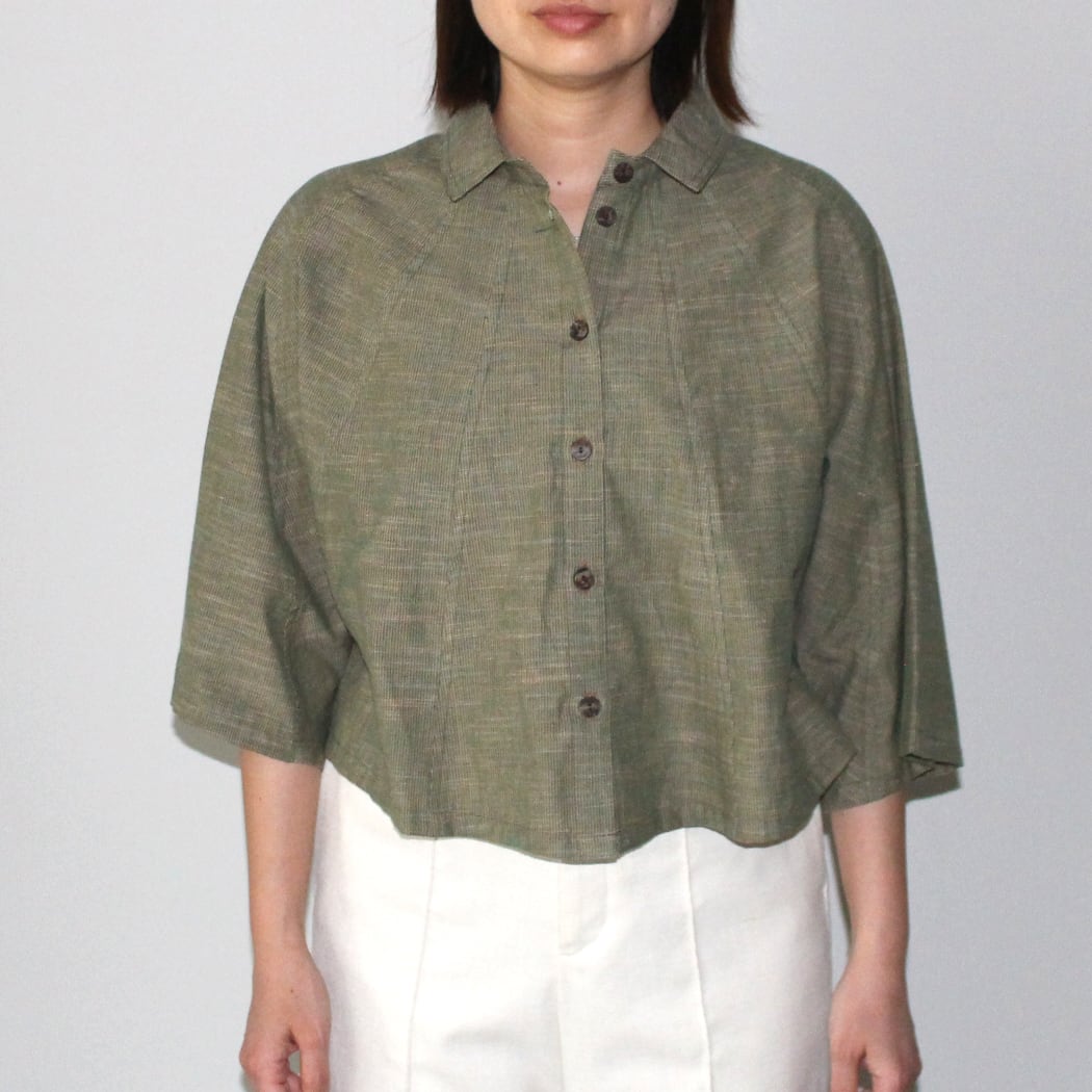 無地かすり ショートボレロ
