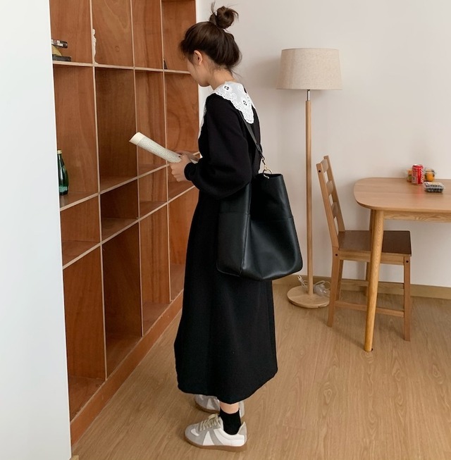 カラードレス ベルベットセーター スカート ウェストウィンター 冬物 ステッチ ビッグFスモールZ韓国7133465522