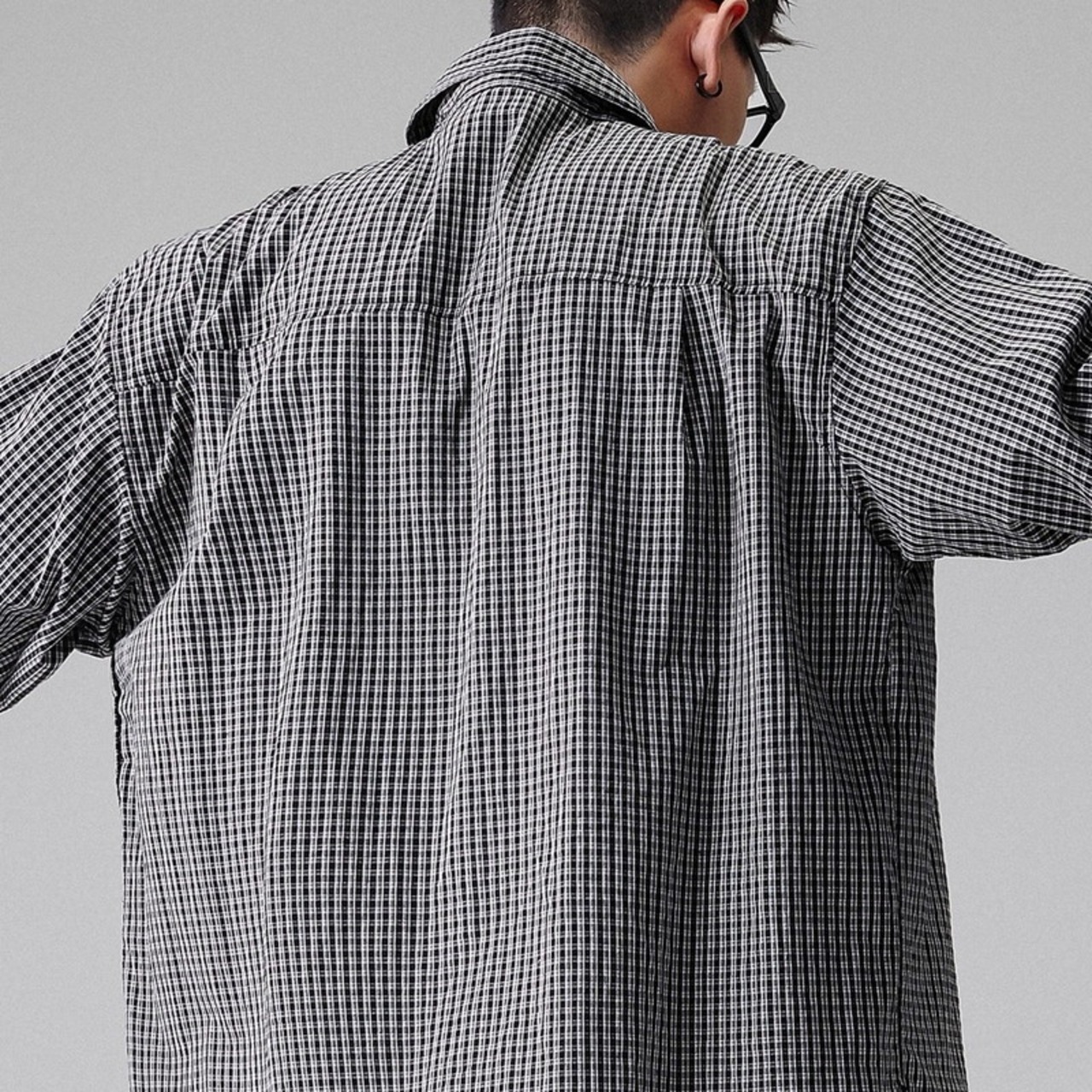 Patch Pocket Long Sleeve Check Pattern Shirt Color Shirt ◇2color H0877