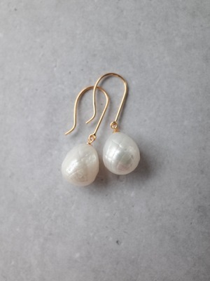 Faceted Pearl Hook Earrings