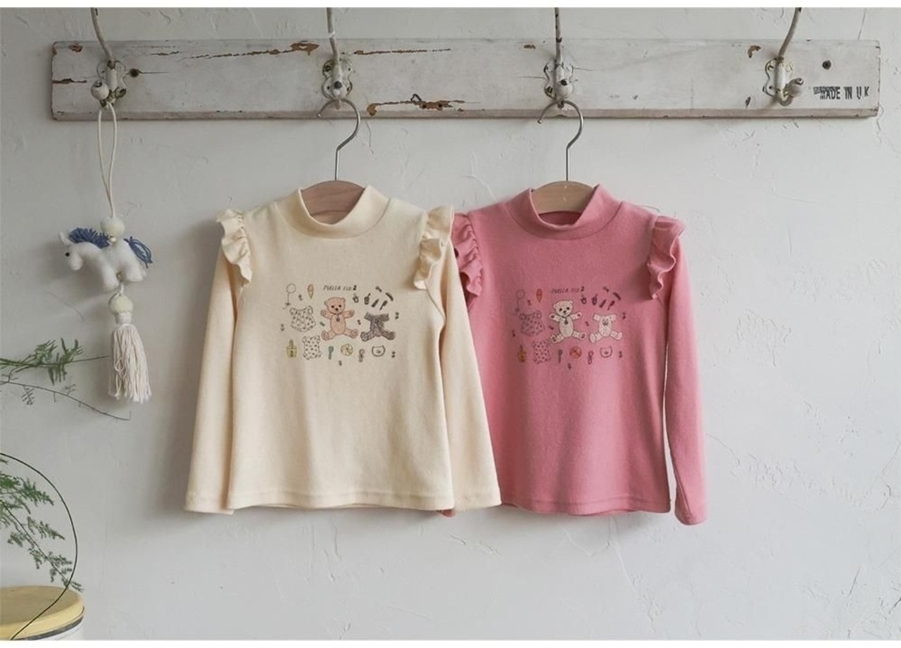 韓国子供服 / 26winter / puella FLO / ビジューT / キッズ / 冬服 *90~140*