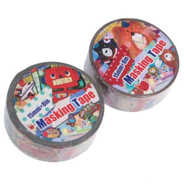 大原そう×　デザイナーズマスキングテープ　15mmマステ　X01