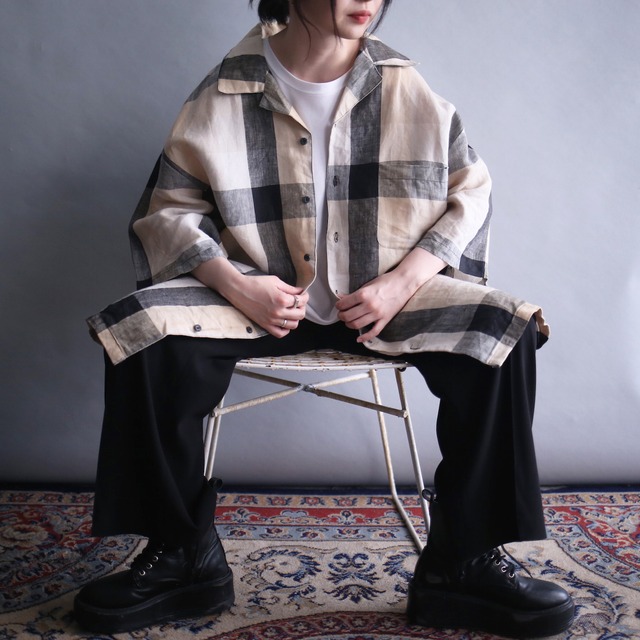 large format check pattern 2XL over size h/s shirt