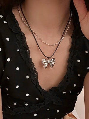 【即納商品】glisten ribbon necklace