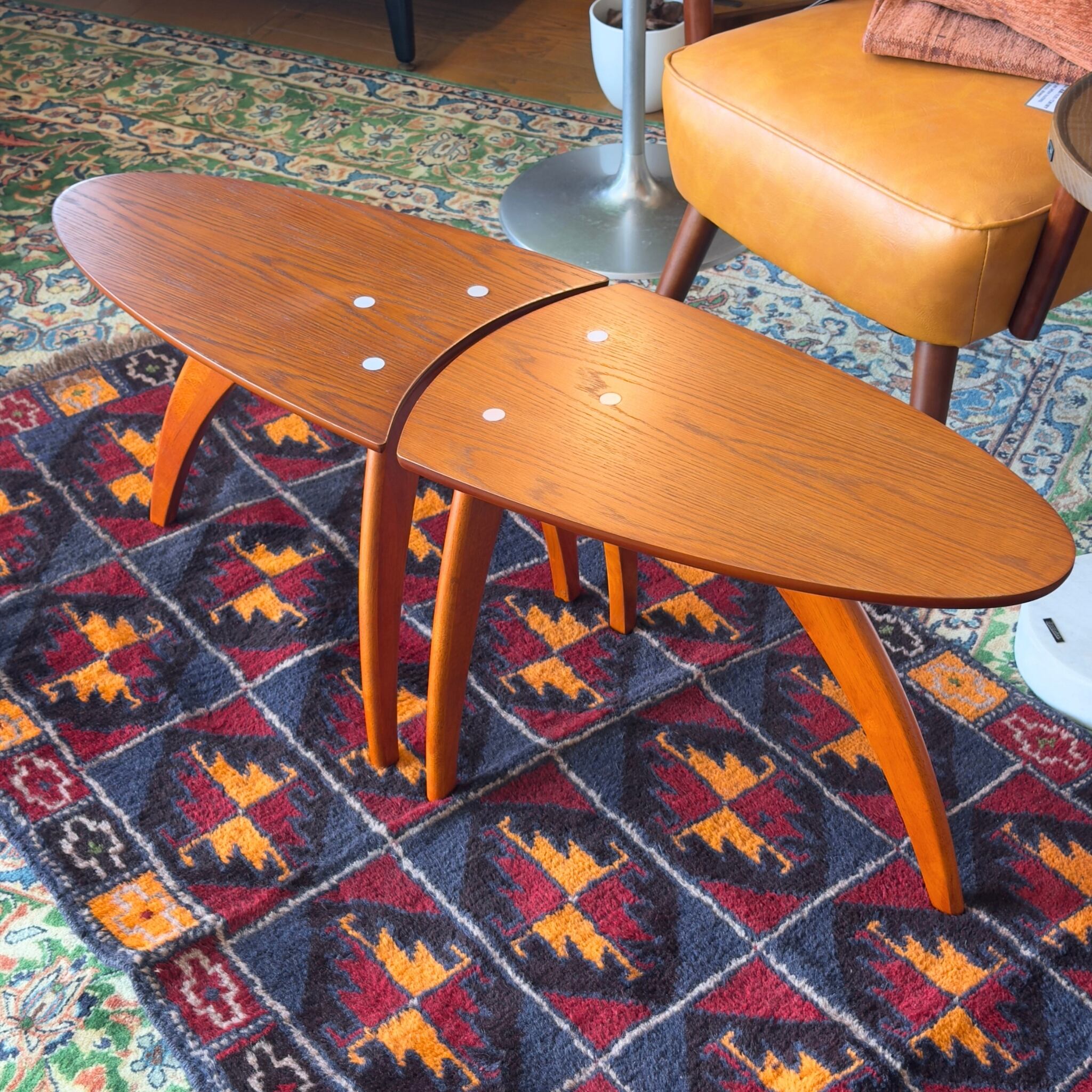 新品】MCM Oak Veneer Double Living Table / ミッドセンチュリー