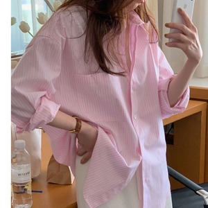Striped Oversized shirt  W00119