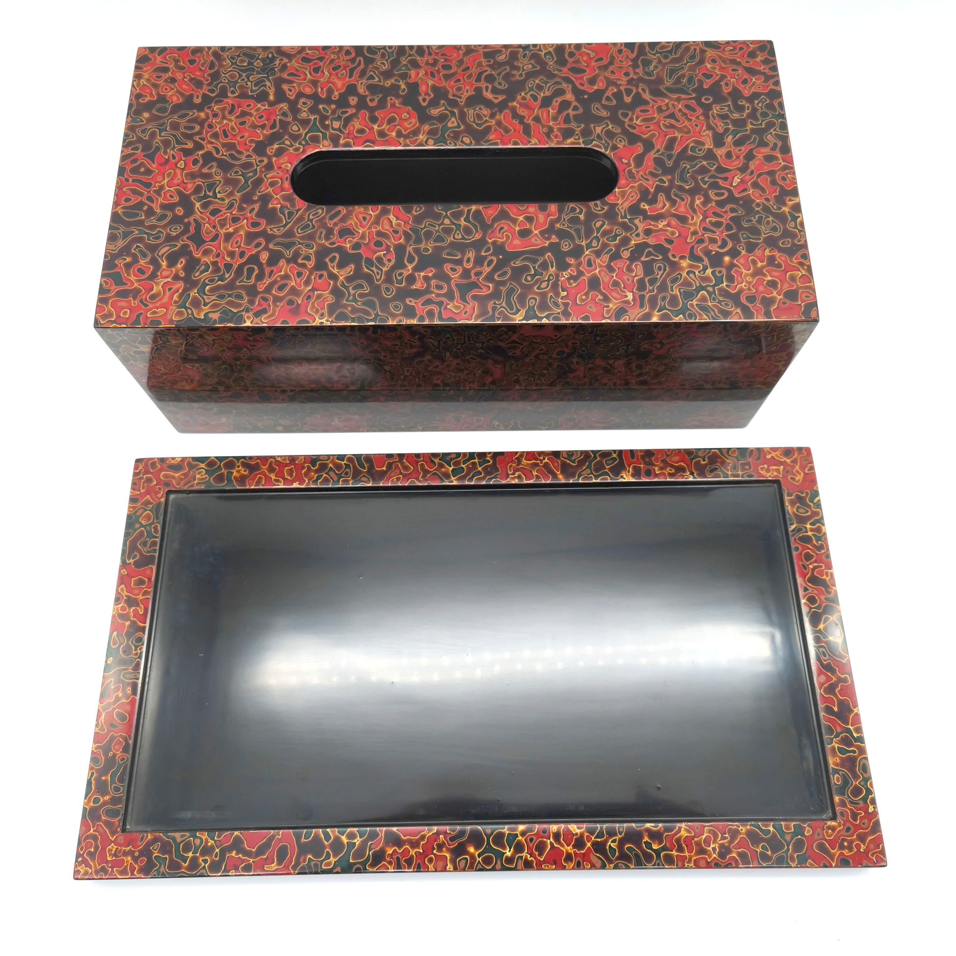 津軽塗（唐塗）バカ塗り・ティッシュケース・伝統工芸・No.250615-52