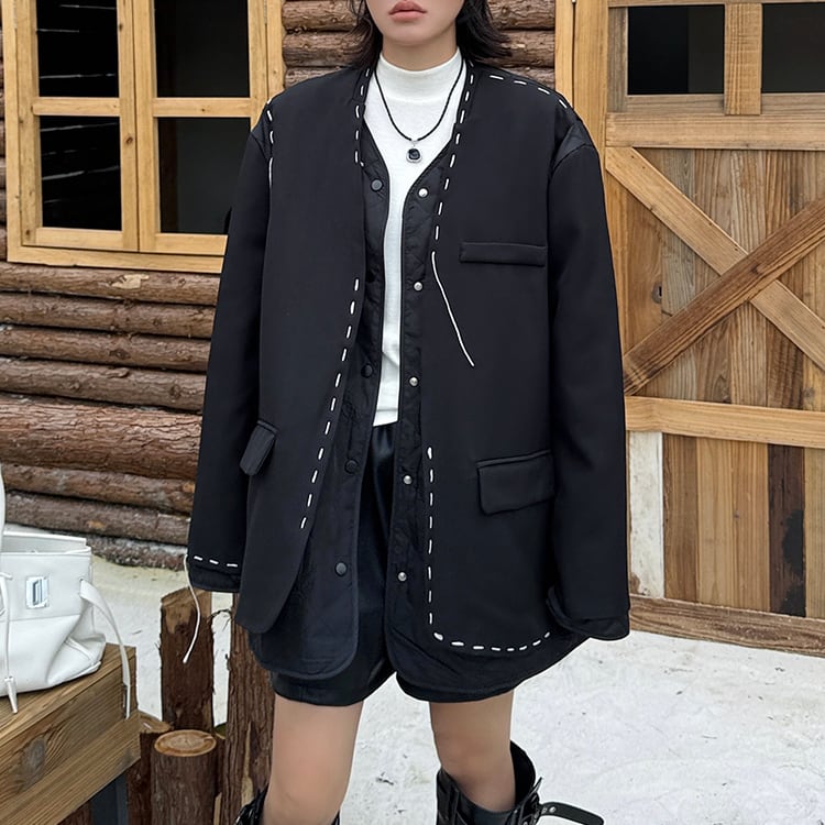 ステッチ パッチポケット ジャケット ◆3col R30114