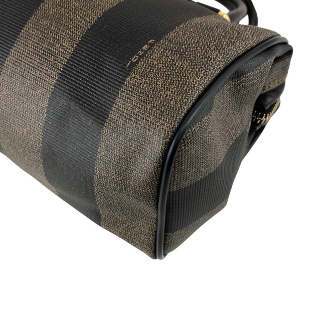 FENDI フェンディ ショルダーバッグ ブラック ロゴ PVC レザー 2way ミニバッグ ミニボストン vintage ヴィンテージ オールド 873tng